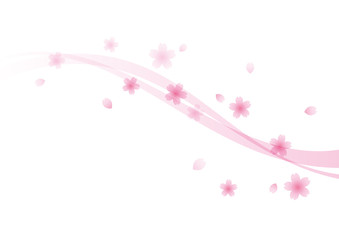Obraz na płótnie Canvas 桜とウェーブ　背景　ピンク