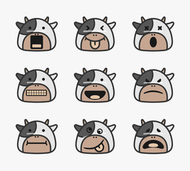 cow emoticon set