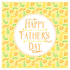 Happy Father's day card, doodle style backdrop