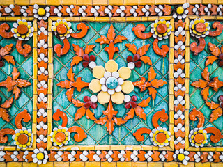 Сeramic and glass mosaic decorating the building.