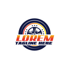 Racing Wheel Logo Design Vector Template