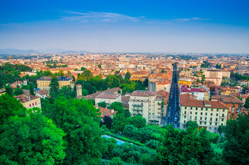 cityscape of Bergamo, Italy view