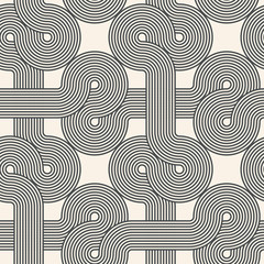 Interwoven striped lines. Abstract geometric seamless pattern. Vector.