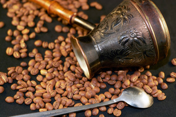 grinder and coffee beans