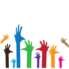 Hand symbol community care logo vector illustration design