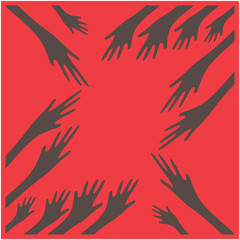 Hand symbol community care logo vector illustration design