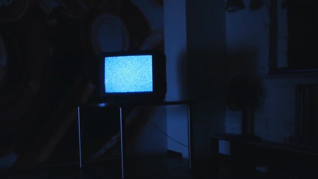 TV Television in dark room