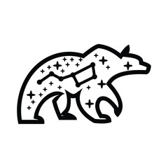 bear astrology modern simple icon logo