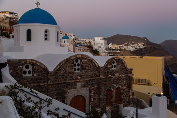 Abendstimmung in Oha auf Santorin in Griechenland