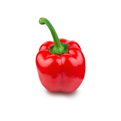 Red bell pepper. Isolated on a white background. Vegetables.