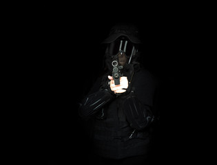 sniper black soldier bb gun sport game costume