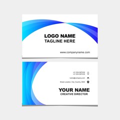 blue and white Business card concept. Business card template