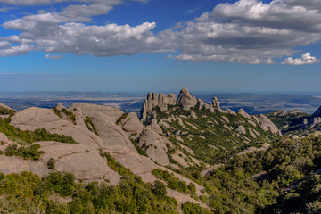 Fototapeta premium Beautiful view hiking in the mountains (Montserrat Natural Park)