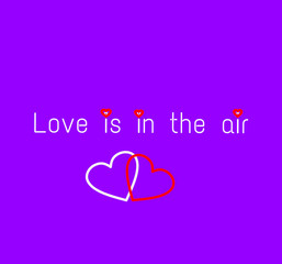 wedding card with rings and hearts