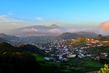 Green hills from the viewpoint of Jardina in San Cristobal de La Laguna