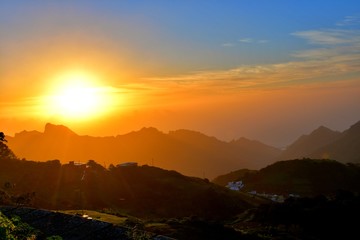 Green hills from the viewpoint of Jardina in San Cristobal de La Laguna