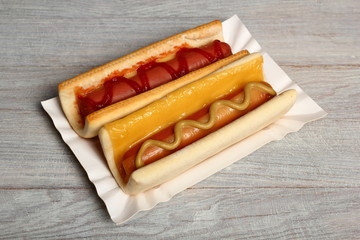 Hot Dog with Ketchup and Mustard