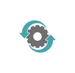 Gear icon on background for graphic and web design. Creative illustration concept symbol for web or mobile app