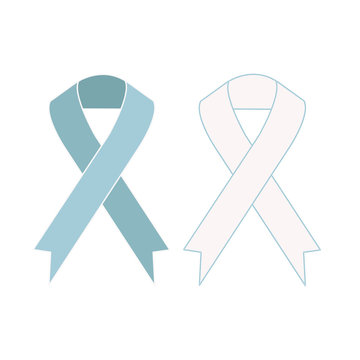 Blue silk ribbon - prostate cancer awareness vector image