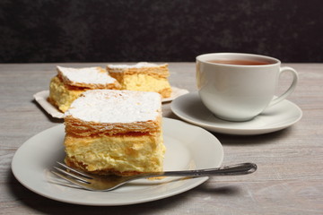 Cream Pie. Two layers of puff pastry filled with whipped cream.