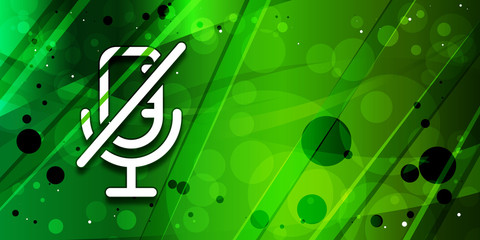 Mute microphone icon trendy abstract galaxy green banner illustration