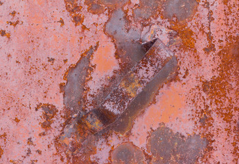 Rusty metal background.Corroded metal with various shades of rust, from yellow to brown.
