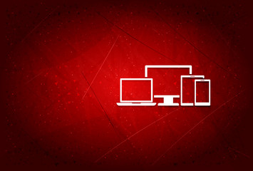 Digital smart devices icon modern trendy abstract red background illustration