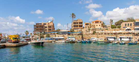 Obraz premium Byblos, Lebanon - one of the oldest continuously inhabited cities in the world, and UNESCO World Heritage Site, the Old Town of Byblos displays a wonderful harbour, once used by Romans and Phoenicians