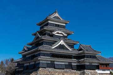 Fototapeta na wymiar Matsumoto Castle is listed as a National Treasure of Matsumoto, Japan.