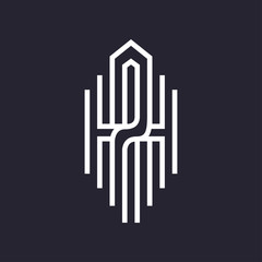 letter A and H monogram logo design