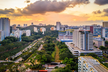 Fototapeta premium Singapore HDB residential area, public housing near central south of the lion city