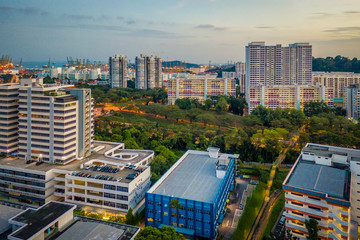 Fototapeta premium Singapore HDB residential area, public housing near central south of the lion city