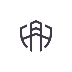 Letter A and H monogram logo design