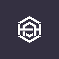 Letter A and H monogram logo design