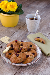 Kaffee und Cranberry Cookies 