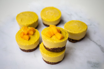 Fresh mango and mango raw cake