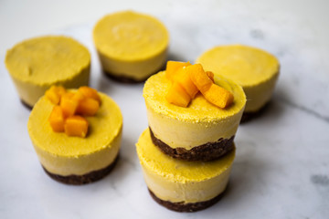 Fresh mango and mango raw cake