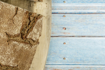 top view of homemade crusty rustical bread