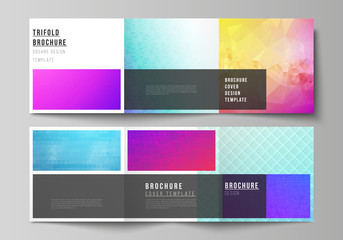 The minimal vector editable layout of square format covers design templates for trifold brochure, flyer, magazine. Abstract geometric pattern with colorful gradient business background.