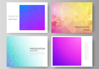 Fototapeta premium The minimalistic abstract vector illustration of the editable layout of the presentation slides design business templates. Abstract geometric pattern with colorful gradient business background.