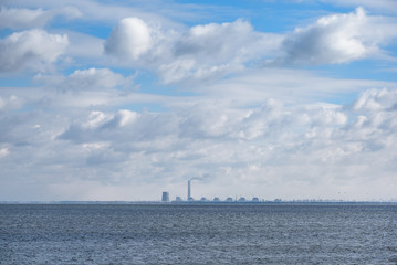 Zaporizhzhya nuclear station on the banks of the Kakhovka reservoir in Ukraine