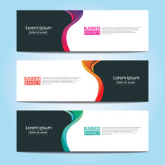 Vector abstract design web banner template. Web Design Elements - Header Design. Abstract geometric web banner template on grey background.Modern banner.