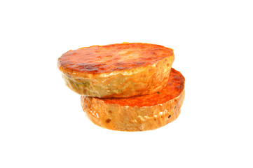 fried potatoes isolated on white background