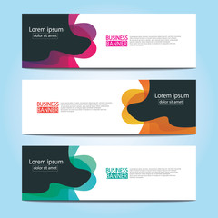 Vector abstract design web banner template. Web Design Elements - Header Design. Abstract geometric web banner template on grey background.Modern banner.