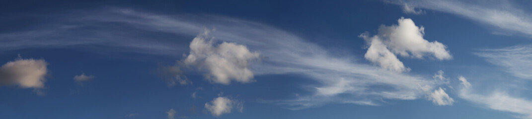 Blue sky with white clouds, natural backgrounds, panoramic sky