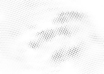 Abstract halftone wave dotted background. Halftone twisted grunge pattern, dot, circle.  Vector modern optical halftone pop art texture for poster, business card, cover, label mock-up, sticker layout
