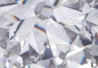 layered triangular macro diamond shapes with a small diamond over them. 3d rendering model