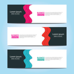 Vector abstract design web banner template. Web Design Elements - Header Design. Abstract geometric web banner template on grey background.Modern banner.