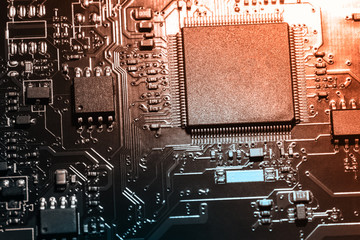 A close-up microchip