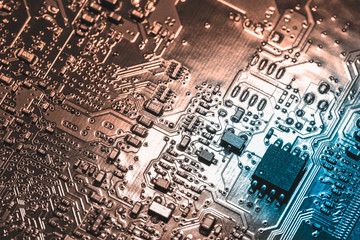 A close-up microchip